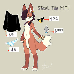 anthro big_penis biped brown_hair buttplug choker clothing femboy flaccid fluffy_ears foreskin gem genitals glans hair humanoid_genitalia humanoid_penis jewel_buttplug jewelry male male_anthro necklace nipples panties partially_retracted_foreskin penis piercing plug_(sex_toy) sex_toy smug smug_face solo underwear starlit_aster canid canine fox mammal 1:1 hi_res