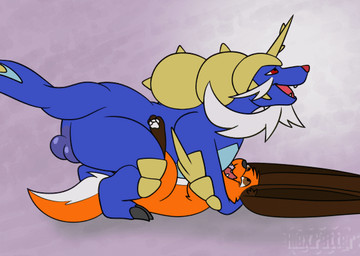 ambiguous_gender anal balls big_balls blue_body blue_fur brown_eyes feral from_front_position fur genitals interspecies lying male male/ambiguous missionary_position on_back orange_body orange_fur pokephilia red_eyes sex white_body white_fur alex.fetter nintendo pokemon sampson_(alex.fetter) timmy_fox canid canine fennec_fox fox generation_5_pokemon mammal pokemon_(species) samurott true_fox 2d_animation animated frame_by_frame loop seamless_loop male_(lore)