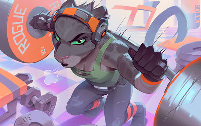 5_fingers anthro biped black_eyes bottomwear breasts clothed clothed_anthro clothed_female clothing countershade_fur countershade_torso countershading electronics exercise female fingers footwear front_view fully_clothed fully_clothed_anthro fully_clothed_female fur green_sclera grey_body grey_fur grey_spots grey_tail handpaw headphones inside looking_at_viewer markings open_mouth pants paws shoes solo spots spotted_body spotted_fur standing tail tongue topwear weightlifting workout kyander dreamworks the_bad_guys kitty_kat_(the_bad_guys) felid mammal pantherine snow_leopard 2025 digital_drawing_(artwork) digital_media_(artwork)