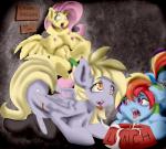 2014 abuse anthro anthrofied bdsm blonde_hair blue_fur bowl breasts cum cutie_mark derpy_hooves_(mlp) dildo english_text equine female fluttershy_(mlp) food_bowl friendship_is_magic fur grey_fur group hair insertion inside lesbian long_hair mammal multi-colored_hair my_little_pony navel nipples open_mouth panties pegasus penetration pink_hair pussy rainbow_dash_(mlp) rainbow_hair sex_toy sign text tongue tongue_out underwear vaginal vaginal_insertion vaginal_penetration wazzart wings yellow_fur
Rating: Explicit
Score: 11
User: lemongrab
Date: March 29, 2014