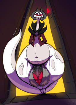anthro balls belly big_balls big_butt big_penis bottom_heavy bottomless bottomless_anthro bottomless_male butt clothed clothing coat fangs genitals grey_body grey_scales half-closed_eyes horn huge_balls huge_butt huge_penis hyper hyper_balls hyper_genitalia hyper_penis long_neck male multi_horn narrowed_eyes pear-shaped_figure penile_spines penis red_sclera scales slightly_chubby slightly_chubby_anthro slightly_chubby_male smile solo tail tail_motion tailwag teeth thick_thighs topwear white_body white_scales wide_hips kingofacesx mythology count_behetoven dragon mythological_creature mythological_scalie scalie vampire hi_res