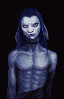 barbell_piercing black_background black_choker black_clothing black_jewelry black_necklace blue_eyes blue_hair choker clothing ear_piercing facial_piercing floppy_ears fur grey_body grey_fur hair jewelry lips looking_at_viewer male navel necklace nipple_barbell nipple_piercing nipples nose_piercing nose_ring piercing pink_nipples ring_piercing septum_piercing septum_ring simple_background solo unsigned himeragoldtail 2018 half-length_portrait hi_res portrait