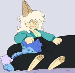 age_difference anthro claws duo female headpat horn laying_on_lap male male/female older_female pawpads paws size_difference smaller_female smile smiling_at_another young 1conocl4sm d1ctatordevil forsaken_(roblox) roblox 118o8_(forsaken) bluudud_(forsaken) ambiguous_species mother_(lore) mother_and_child_(lore) mother_and_son_(lore) parent_(lore) parent_and_child_(lore) parent_and_son_(lore) son_(lore)