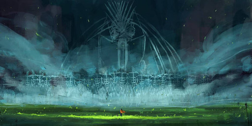 bone bone_creature cape clothing exposed_bone exposed_muscle grass hair humanoid_pointy_ears long_hair macro plant pointy_ears red_cape red_clothing the_rumbling exciiz2 attack_on_titan eren_jaeger humanoid monster titan_(attack_on_titan) 2023 detailed