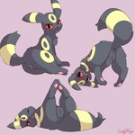 anus black_body black_fur blep covering covering_self female feral fur looking_at_viewer looking_back lying on_back on_side pawpads presenting red_eyes sitting solo tongue tongue_out upside_down vagina yellow_body yellow_fur gooeythings nintendo pokemon eeveelution generation_2_pokemon pokemon_(species) umbreon 1:1 absurd_res hi_res