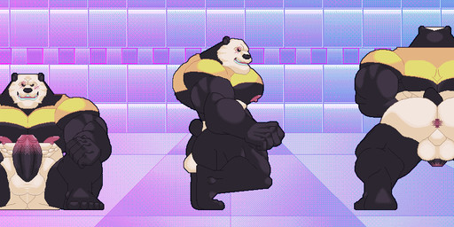 anthro anus balls barazoku biceps calf_muscles clothing cowgirl_position doggystyle erection feet flaccid forearm_muscles from_behind_position from_front_position genitals hair humanoid_genitalia legwear lying male missionary_position moobs muscular muscular_anthro muscular_male nipples on_back on_bottom on_top pecs penis pubes scar sex sitting solo tail tail_motion thigh_highs triceps morinetsu beastars gouhin_(beastars) bear giant_panda mammal ursine animated digital_media_(artwork) frame_by_frame hi_res loop pixel_(artwork) pixel_animation