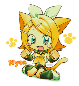 accessory blush blush_stickers female hair_accessory hairpin humanoidized nya paw_pose pose solo tail enaic31 vocaloid yamaha_corporation kagamine_rin animal_humanoid cat_humanoid felid felid_humanoid feline feline_humanoid humanoid mammal mammal_humanoid hi_res