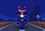 aircraft anthro clothing day eyewear fingerless_gloves footwear gloves handwear male motorcycle night sky smile solo spacecraft star starry_sky sun sunglasses sunset vehicle knockabiller activision crash_bandicoot_(series) crash_bandicoot bandicoot mammal marsupial animated short_playtime