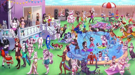all_fours andromorph anthro antlers barbecue barbecue_fork barbecue_grill beverage beverage_can big_breasts bikini breasts building carrying_another chair clothed clothing cutlery disc_jockey female feral fire food fork fur fur_markings furniture grill group gynomorph hair holding_object horn house intersex kitchen_utensils leopard_spots lifting_another lying male markings meat muscular muscular_male on_back on_chair open_mouth outside party paws pool_toy poolside serving_tray sitting sitting_on_chair sitting_on_ground smile soda spots spotted_body spotted_fur swimming_pool swimwear tail teeth tentacles tongue tools toy toy_gun two-piece_swimsuit water_gun wings floraviolet mythology aip_cheetah anahi_viron aster_florence chimi_keeki finfoka_starman flora_violet gaze_fate iagu_viron kuki_dicream lox_keeki lully_pop lunarin nimysha noswer nyrro onyx_puma paul_hayden pegasonikame scapegoat_hazard typh_firethorn white_wolff zippo_wolf zippo_wolf_blue ailurid aquatic bear bovid bovine canid canine canis cattle cheetah cougar dalmatian deer domestic_cat domestic_dog dragon equid equine felid feline felis fish fox horse hybrid jaguar lagomorph leporid lion lynx mammal maned_wolf mythological_creature mythological_equine mythological_scalie pantherine rabbit red_panda scalie sergal shark taur unicorn ursine wolf absurd_res digital_media_(artwork) hi_res
