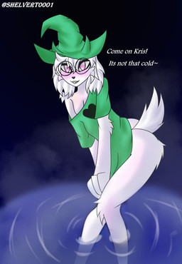 anthro femboy male smile solo teasing shelvert0001 deltarune undertale_(series) ralsei absurd_res hi_res