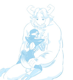 anthro beard big_penis body_hair butt chest_hair duo erection facial_hair femboy genitals glistening grinding horn huge_penis humanoid_genitalia humanoid_penis long_ears machine male male/male mature_anthro mature_male mustache overweight overweight_male penis size_difference straddling unknown_artist undertale undertale_(series) asgore_dreemurr mettaton mettaton_ex boss_monster_(undertale) bovid caprine mammal robot blue_and_white hi_res monochrome