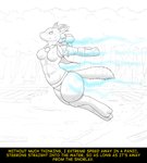 anthro black_and_white breasts clothed clothing comic female fidchellvore generation_4_pokemon hildegard_(fidchellvore) lucario monochrome nintendo partially_clothed pokemon pokemon_(species) solo text