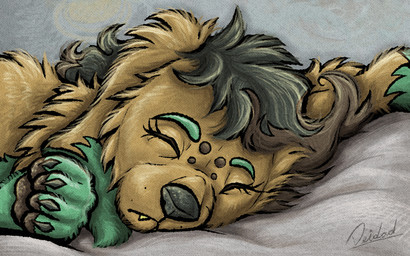 ambiguous_gender bed_sheet bedding claws eyelashes feral fur long_ears lying on_side orange_body pawpads semi-anthro sleeping solo teal_body teal_fur teeth yellow_teeth deidad_dissitum microsoft microsoft_windows windows_7 leyki 16:10 widescreen