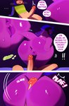 2023 anthro anus big_butt bodily_fluids bottomless butt clothed clothing comic conditional_dnp deltarune dialogue duo ellipsis english_text exclamation_point female fingers genitals hair heart_symbol hi_res hot_dogging human kris_(deltarune) lizard male male/female mammal open_mouth purple_body purple_skin pussy reptile scalie sex susie_(deltarune) svarz sweat teeth text topwear undertale_(series)