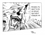 angry anthro male solo text maxime-jeanne bleach_(series) sajin_komamura canid canine canis mammal wolf 2012 black_and_white french_text hi_res monochrome translated