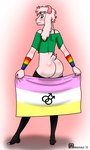 anthro armwear blush butt clothed clothing femboy flag flag_(object) gender_symbol gender_symbol_flag holding_flag holding_object lgbt_pride male male/male_symbol male_symbol presenting presenting_hindquarters pride_color_armwear pride_color_clothing pride_color_flag pride_colors rainbow_pride_colors rainbow_symbol sexuality_symbol six-stripe_rainbow_pride_colors skimpy solo stated_homosexuality stated_sexuality subculture_pride_colors symbol twink_pride_colors wasileus deltarune undertale undertale_(series) ralsei bovid caprine goat mammal hi_res