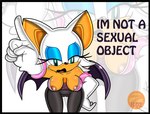 anthro areola areola_slip big_breasts breasts brown_areola brown_nipples camel_toe cleavage clothed clothing cute_fangs fangs female nipple_slip nipples solo teeth text wings zeta_r-02 sega sonic_the_hedgehog_(series) rouge_the_bat bat mammal denial_(disambiguation) 2009 english_text