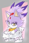 anthro big_breasts blush breasts cleavage clothed clothing female solo yellow_eyes solratic sega sonic_the_hedgehog_(series) blaze_the_cat domestic_cat felid feline felis mammal alternate_version_at_source hi_res