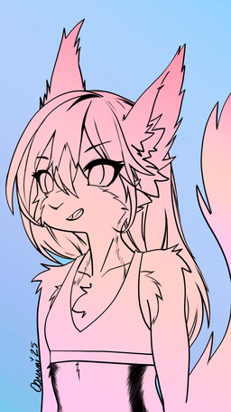 anthro blue_background bra breasts clothing ear_tuft female fur hair inner_ear_fluff open_mouth simple_background small_breasts solo sports_bra tuft underwear oonami ami_(oonami) eurasian_red_squirrel mammal rodent sciurid tree_squirrel 2025 9:16 absurd_res hi_res