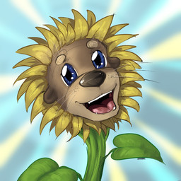 blue_eyes brown_body brown_fur feral flower fur light light_beam looking_at_viewer male open_mouth plant smile smiling_at_viewer solo sunbeam sunflower sunlight teeth tongue whiskers pandottermon hybrid mammal mustelid otter 1:1 colored hi_res