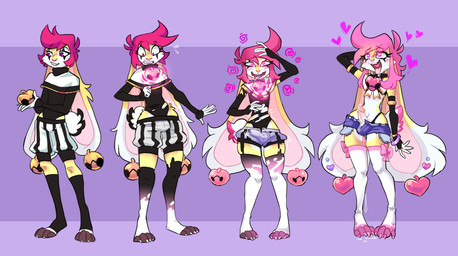 after_transformation ahegao anthro armwear bell bell_collar bimbofication bodily_fluids bodysuit bottomwear bracelet clothing collar crop_top dripping drooling ear_piercing ear_ring elbow_gloves erection expansion femboy footwear four_frame_sequence fur garter_straps genital_fluids genitals gloves hair handwear heart_eyes heart_symbol holding_bell hotpants humanoid_genitalia humanoid_penis hypnosis intelligence_loss jewelry jingle_bell jingle_bell_collar legwear looking_pleasured male male_anthro mid_transformation mind_control multicolored_body multicolored_fur open_mouth penis piercing pink_eyes pink_hair precum precum_drip purple_background ring_piercing saliva shirt shorts simple_background skinsuit small_waist socks solo spiral spiral_eyes standing surprised thick_thighs thigh_expansion thigh_highs thong tight_clothing tongue tongue_out topwear torn_clothing transformation transformation_sequence underwear unexpected white_body white_fur yellow_body yellow_fur glowbat lagomorph leporid mammal rabbit hi_res
