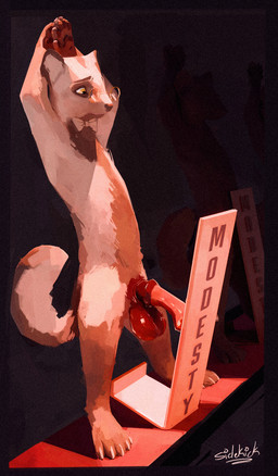 animal_genitalia animal_penis anthro balls big_balls bow_tie equine_genitalia equine_penis erection eyewear feet fingers fur genitals glasses half-erect hands_above_head male nude penis sign simple_background standing tail text toes unwanted_erection wearing_glasses sidekick domestic_ferret mammal mustelid musteline true_musteline weasel digital_media_(artwork) english_text hi_res