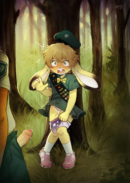 adult_on_young age_difference anthro bodily_fluids caught_in_the_act caught_masturbating clothing diaper dripping duo embarrassed erection female footwear forest forest_background fur genital_fluids genitals green_eyes humiliation imminent_rape imminent_sex male male/female masturbation nature nature_background orange_body orange_fur park_ranger penis plant precum precum_drip presenting pull-ups_(diaper) scared scout_uniform shoes sneakers surprised tree vaginal_fluids vaginal_fluids_on_vulva vulva yellow_body yellow_fur young niichan girl_scout goodnites cherish_heart domestic_cat felid feline felis lagomorph leporid mammal rabbit absurd_res hi_res story story_in_description