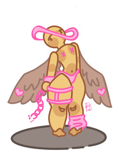 chain clothing emoji feathered_wings feathers halo heart_symbol leg_warmers legwear lingerie pasties thick_thighs thong underwear wings yellow_body inkdoll angel angel_humanoid humanoid