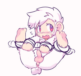 anthro anus balls bodily_fluids bound crying feet foreskin fur genitals hair humanoid_feet humanoid_genitalia humanoid_penis male penis plantigrade scut_tail short_tail solo tail tears white_body white_fur white_hair young young_anthro young_male calibro18 ape_escape sony_corporation sony_interactive_entertainment kuuta_(ape_escape) haplorhine mammal monkey primate 2023