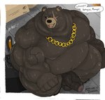 anthro balls belly biceps bodily_fluids brown_body brown_fur duo erection facesitting facial_scar foreskin fur genitals humanoid_genitalia humanoid_penis jewelry machine male missing_eye musclegut muscular muscular_anthro muscular_male necklace nipples nude obese obese_anthro obese_male overweight overweight_anthro overweight_male pecs penis scar sitting_on_another sweat text vein veiny_muscles khrunkisillegal mihoyo zenless_zone_zero ben_bigger eous_(zenless_zone_zero) bangboo bear mammal robot english_text hi_res