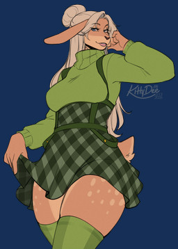 anthro biped blue_eyes bottomwear breasts clothed clothed_anthro clothed_female clothing female fingers front_view fully_clothed fully_clothed_anthro fully_clothed_female fur hair hair_bun humanoid_hands legwear long_hair looking_at_viewer simple_background skirt smile solo standing sweater tail tan_body tan_fur teeth thick_thighs thigh_highs tongue topwear transparent_background kittydee lola_buckhart cervine deer mammal sika_deer 2026 alpha_channel digital_drawing_(artwork) digital_media_(artwork) hi_res