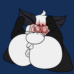 antennae_(anatomy) anthro anus belly belly_overhang big_butt blush butt clothing embarrased_horny embarrassed eyewear feet femboy genitals glasses huge_butt legs_up legwear lying male male/male on_back penis presenting presenting_anus presenting_hindquarters puffy_anus round_glasses shortstack shortstack_male slightly_chubby small_penis solo spread_legs spreading submissive submissive_male thigh_highs wings willowmoff willow_(willowmoff) arthropod insect lepidopteran moth 1:1 2_frame_animation animated hi_res