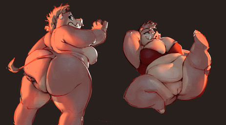 against_surface against_wall anthro areola areola_slip big_areola big_breasts bra breasts butt butt_grab clothed clothing facial_piercing female genitals hand_on_butt huge_breasts leg_grab lying mohawk nose_piercing nose_ring nude on_back overweight overweight_anthro overweight_female partially_clothed piercing presenting presenting_vulva ring_piercing solo thick_thighs thigh_grab underwear vulva wide_hips de4dset dreamworks the_bad_guys pigtail_(the_bad_guys) mammal suid suine sus_(pig) wild_boar absurd_res hi_res