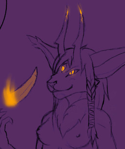 animal_genitalia animal_penis anthro braided_hair breasts cracked_horn disembodied_penis feline_genitalia feline_penis female genitals glowing glowing_eyes hair horn looking_at_genitalia looking_at_penis male nipples penis simple_background small_breasts smile smirk solo_focus frostwyrm102 april_dawn demon domestic_cat felid feline felis ghost mammal spirit sketch unfinished