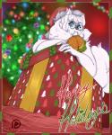 anthro big_breasts breasts christmas_lights christmas_tree cleavage clothed clothing eyewear female glasses holidays huge_breasts plant solo text tree princess_samoyed christmas cumu canid canine canis domestic_dog mammal nordic_sled_dog samoyed spitz 5:6 absurd_res hi_res