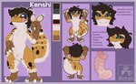 animal_genitalia anthro balls black_eyes genitals male markings sheath solo star_(marking) tongue tongue_out kofi_break kenshi_(character) eublepharid gecko leopard_gecko lizard reptile scalie model_sheet