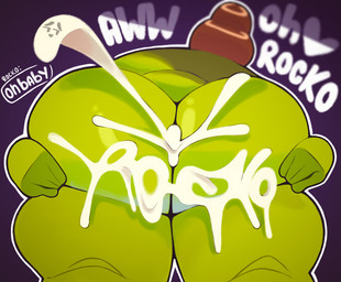 after_sex anthro bent_over big_butt bodily_fluids butt cheating_wife cum cum_inside cum_on_butt cum_writing female genital_fluids infidelity mature_female solo darkgoku nickelodeon rocko's_modern_life bev_bighead amphibian frog