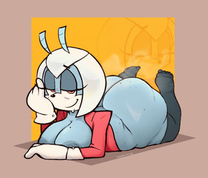antennae_(anatomy) anthro big_breasts big_butt breasts butt female huge_butt looking_at_viewer nipples pink_eyes solo inspectormcpig idw_publishing sega sonic_the_hedgehog_(comics) sonic_the_hedgehog_(idw) sonic_the_hedgehog_(series) jewel_the_beetle arthropod beetle insect