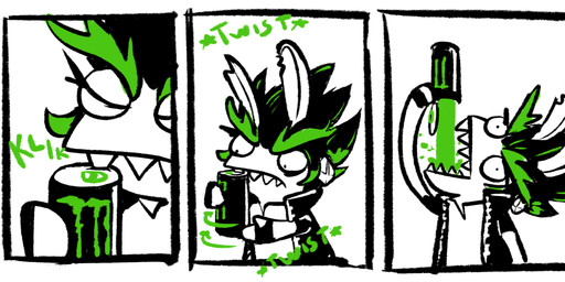 3_panel_comic anthro beverage black_clothing black_eyes black_hair black_handwear black_mittens can close-up clothed clothed_anthro clothed_female clothing container drinking ear_piercing eyebrows eyelashes eyes_closed female female_anthro fur furrowed_brow furrowed_eyebrows green_eyebrows green_hair hair handwear head_tilt holding_beverage holding_can holding_container holding_object light liquid long_ears mitten_hands mittens motion_lines multicolored_hair noseless notched_ear onomatopoeia piercing sharp_teeth shirt simple_background solo sound_effects teeth text thick_eyebrows topwear torn_clothing torn_shirt torn_topwear two_tone_hair white_background white_body white_clothing white_fur white_shirt white_topwear altermentality mario_plus_rabbids_sparks_of_hope monster_energy nintendo raving_rabbids rayman_(series) ubisoft edge_(mario_plus_rabbids) lagomorph mammal rabbid 2022 colored comic digital_media_(artwork) english_description english_text lighting