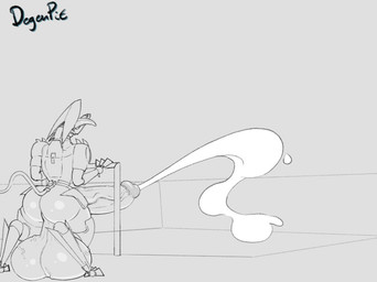 balls big_balls big_butt big_penis bodily_fluids butt genitals huge_balls huge_penis humanoid_genitalia humanoid_penis hyper hyper_genitalia hyper_penis machine male penis solo tongue tongue_out degenpit konami metal_gear metal_gear_rising:_revengeance platinumgames blade_wolf robot robot_feral monochrome