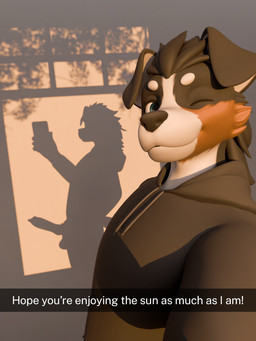 animal_genitalia animal_penis anthro balls biped black_body black_ears black_fur black_hair black_nose blue_eyes brown_body brown_fur canine_genitalia canine_penis caption caption_box cast_shadow casual_erection casual_exposure circle_eyebrows claws clothed clothing dutch_angle electronics erection eyebrows fingers floppy_ears fur genitals hair head_tilt inside knot light looking_at_viewer male male_anthro multicolored_body multicolored_fur one_eye_closed partially_clothed penile penis penis_shadow penis_silhouette phone pubes selfie shadow sheath short_hair silhouette smile smiling_at_viewer smirk smirking_at_viewer snout solo standing sunlight sunny sunset text text_box three-quarter_view white_body white_eyebrows white_fur window window_light wink winking_at_viewer winter_nights_(artist) snapchat winter_nights bernese_mountain_dog canid canine canis domestic_dog mammal molosser mountain_dog swiss_mountain_dog winterpaw_canine 3:4 3d_(artwork) blender_(artwork) digital_media_(artwork) english_text hi_res lighting