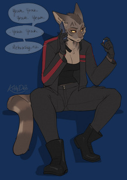 5_fingers anthro big_breasts biped black_boots black_bottomwear black_clothing black_footwear black_gloves black_handwear black_jacket black_pants black_shirt black_shoes black_text black_topwear blue_speech_bubble boots bottomwear breasts brown_body brown_fur brown_nose brown_tail cellphone chest_tuft cleavage clothed clothed_anthro clothed_female clothing countershade_face countershade_fur countershade_neck countershade_tail countershade_torso countershading dialogue drugs electronics eyebrows facial_markings feet female female_anthro fingers footwear front_view fully_clothed fully_clothed_anthro fully_clothed_female fur gloves gradient_ears grey_body grey_eyebrows grey_fur grey_markings grey_stripes grey_text grey_tuft handwear head_markings head_tuft holding_cellphone holding_object holding_phone holding_pill humanoid_hands iris jacket linked_speech_bubble looking_at_object markings monotone_bottomwear monotone_clothing monotone_footwear monotone_gloves monotone_handwear monotone_pants monotone_shirt monotone_shoes monotone_topwear multicolored_body multicolored_clothing multicolored_fur multicolored_tail multicolored_topwear orange_eyes pants parted_lips pattern_clothing pattern_jacket pattern_topwear phone phone_call pills plantigrade pupils red_clothing red_jacket red_stripes red_topwear ring_(marking) ringed_tail shadow shirt shoes simple_background sitting solo speech_bubble spread_legs spreading striped_clothing striped_jacket striped_markings striped_tail striped_topwear stripes tail tail_markings tan_body tan_breasts tan_countershading tan_fur tan_inner_ear tan_tail tan_tuft teeth text topwear transparent_background tuft two_tone_clothing two_tone_jacket two_tone_topwear whisker_spots yellow_sclera kittydee felid feline mammal 2025 alpha_channel artist_name dated digital_drawing_(artwork) digital_media_(artwork) english_text full-length_portrait hi_res portrait