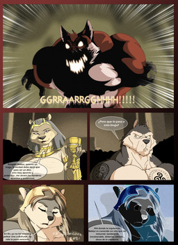 accessory anthro armor big_breasts bracers breasts cave clothing container cup egyptian egyptian_clothing egyptian_headdress eyes_closed female fur glowing glowing_eyes goblet grey_body grey_fur group growling male markings multicolored_body multicolored_fur muscular muscular_anthro muscular_male nemes open_mouth red_body red_fur scratch_mark speech_bubble tan_body tan_fur text two_tone_body two_tone_fur usekh white_body white_fur xxsparcoxx egyptian_mythology european_mythology greek_mythology middle_eastern_mythology mythology norse_mythology acarius_medjay athena_(deity) athena_(xxsparcoxx) baldr baldur_(xxsparcoxx) sekhmet sekhmet_(xxsparcoxx) teofacio_larna aesir canid canine canis deity felid fox lion mammal pantherine red_fox true_fox wolf 2021 comic digital_media_(artwork) english_text hi_res
