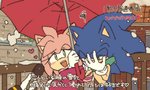 anthro blue_body blue_fur blush clothing covering covering_face duo electronics embarrassed female fur gloves green_eyes handwear heart_symbol male microphone open_mouth open_smile outside pink_body pink_fur scarf smile snow text umbrella bukikobuta sega sonic_the_hedgehog_(series) special_feeling amy_rose sonic_the_hedgehog eulipotyphlan hedgehog mammal 2014 japanese_text meme translation_request