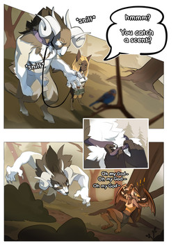 animal_genitalia animal_penis anthro collar dialogue dialogue_with_sound_effects female forced forest_background genitals group high-angle_view horn leash leashed_collar leashed_male male male/female penis running scared sound_effects speech_bubble trio niktarin rin_(niktarin) bat bovid canid canine canis caprine dobermann domestic_dog mammal monster pinscher sheep absurd_res comic hi_res