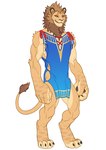 anthro arm_tuft biped claws elbow_tuft fur fur_tuft male mane pawpads shoulder_tuft simple_background solo tail tail_tuft tuft white_background schizoid rexal_(schizoid) felid lion mammal pantherine