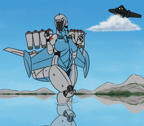 aircraft airplane anthro back_wings breasts caspian_sea cloud cockpit detailed_background duo ekranoplan featureless_breasts featureless_crotch female fin grey_body jet jet_engine lake looking_at_viewer machine male metallic_body mountain not_furry nude nude_anthro nude_female outside partially_submerged russian sea sky soviet_union standing_in_water tail tail_fin thick_thighs vehicle water wings qwerty1989 alekseyev_central_hydrofoil_design_bureau lockheed_martin lun-class_ekranoplan u-2 aeromorph living_aircraft living_machine living_vehicle digital_media_(artwork)