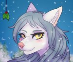 anthro blush female pink_nose snow solo white_body deanwolfwood canid canine canis mammal wolf digital_media_(artwork) icon