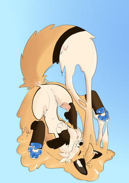 4_fingers 4_toes anthro blue_pawpads brown_ears brown_feet brown_inner_ear dipstick_tail eyes_closed fangs feet fingers fur goo_transformation inner_ear_fluff male markings nails orange_body orange_fur orange_tail pawpads solo tail tail_markings teeth toes transformation tuft white_body white_fur white_inner_ear_fluff white_tail_tip kintrum ace_(kintrum) canid canine fox human mammal 2026 absurd_res hi_res