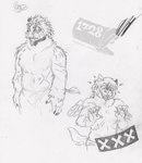 abdominal_scar anthro anthrofied arm_scar beard bodily_fluids censor_bar censored_genitalia censored_penis claws crazed_look drooling duo evil_grin eye_scar eyebrows facial_hair facial_scar feathered_wings feathers finger_claws fur half-closed_eyes hip_scar humanoid_hands lip_scar male male_anthro mane narrowed_eyes nude quills_(anatomy) ringed_eyes saliva scar sharp_teeth shoulder_scar simple_background small_wings smile tail tail_tuft teeth thick_eyebrows tuft underbite white_background wings ed_mortis fluffy_pony mythology xeno_(ed_mortis) equid equine fluffalo_(fluffy_pony) fluffy_pony_(species) mammal mythological_creature mythological_equine pegasus 2022 censored graphite_(artwork) greyscale monochrome sketch traditional_media_(artwork) unavailable_at_source watermark